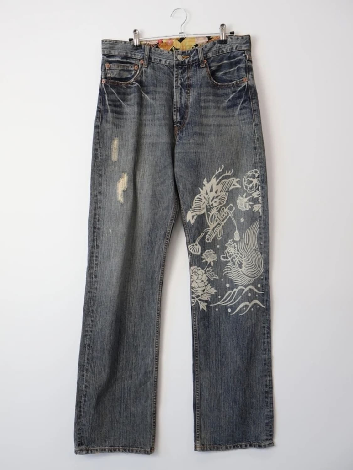 JPN Oriental Graphic Print Denim Pants 상품이미지4
