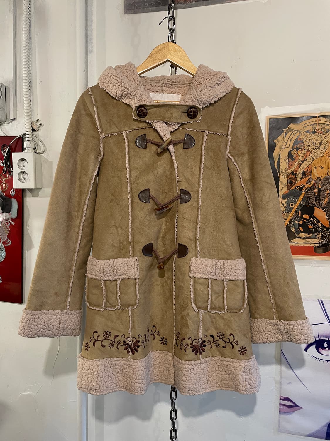 liz lisa 리즈리사 브라운 플라워 자수 베이지 무스탕 러블리 갸루 상품이미지2