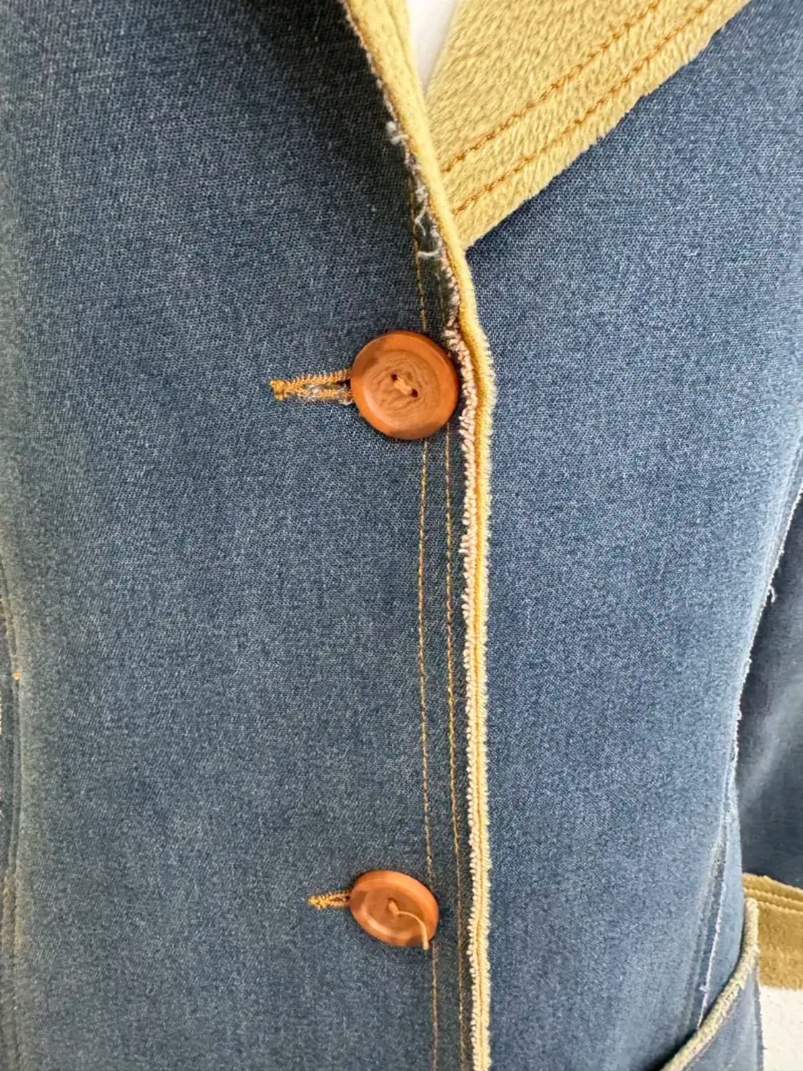 Mouti:f 빈티지 데님 배색 롱코트 상품이미지3