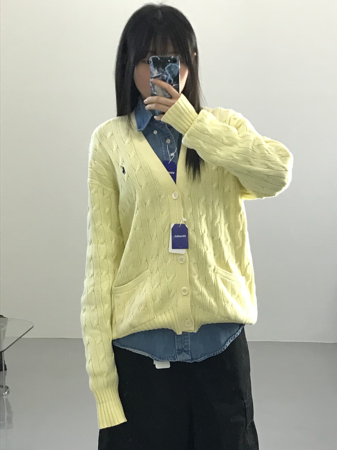  폴로랄프로렌 옐로우 니트가디건 상품이미지1