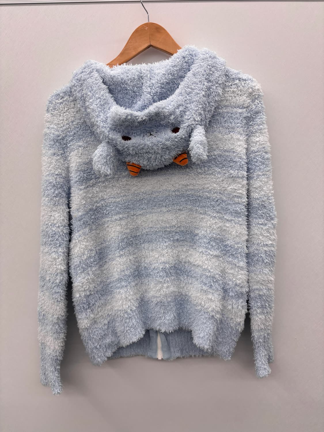 Stpr 염소 후와 아노깔 스트라이프 플리스 후드집업 상품이미지5