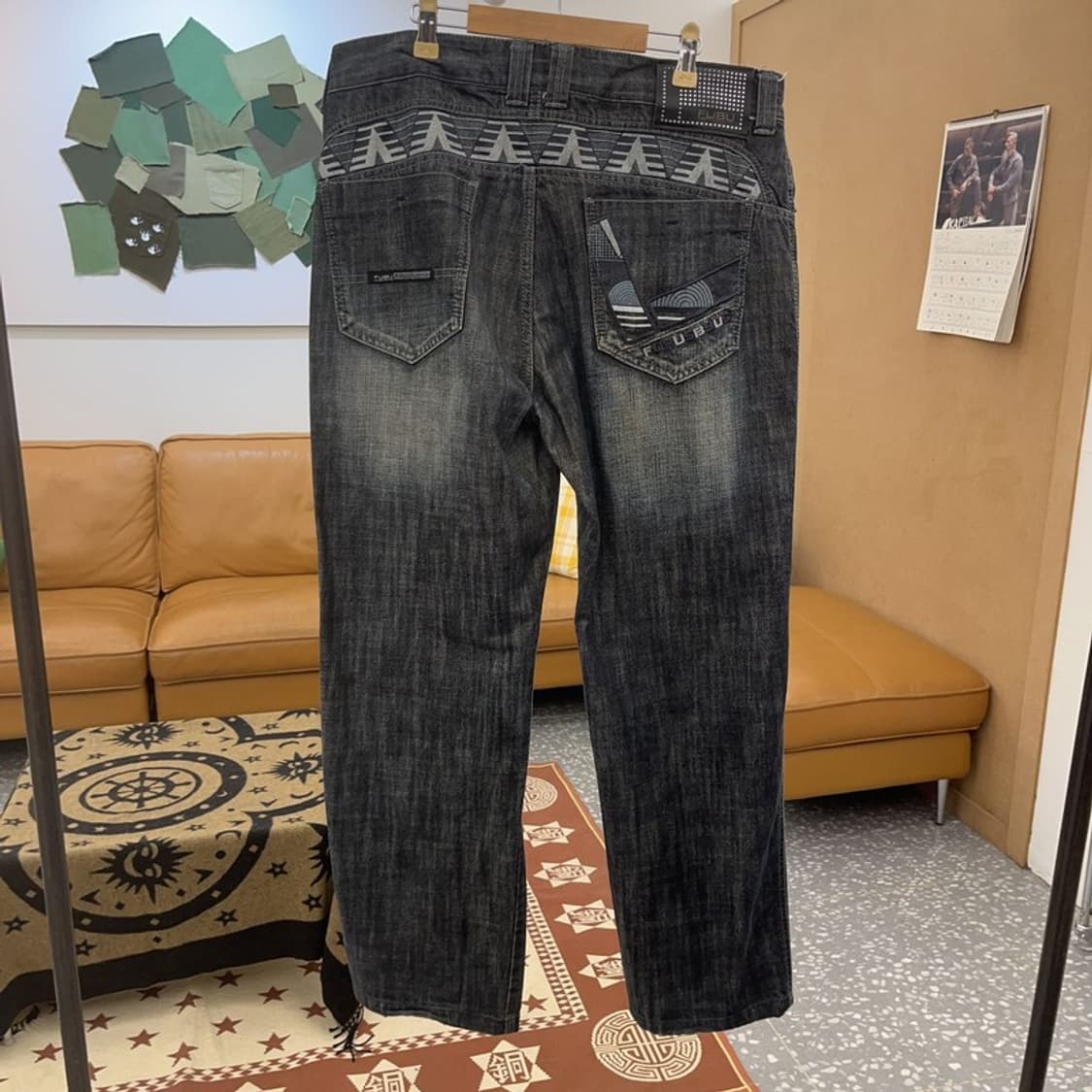푸부 FUBU 올드스쿨 히피 에스닉 패턴 데님팬츠 35인치 C08751 상품이미지4