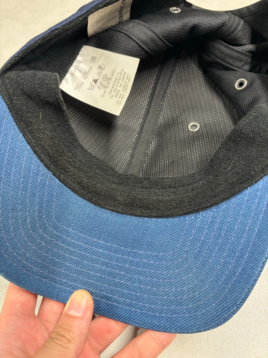 나나미카 블루/네이비 배색 볼캡 모자 상품이미지3