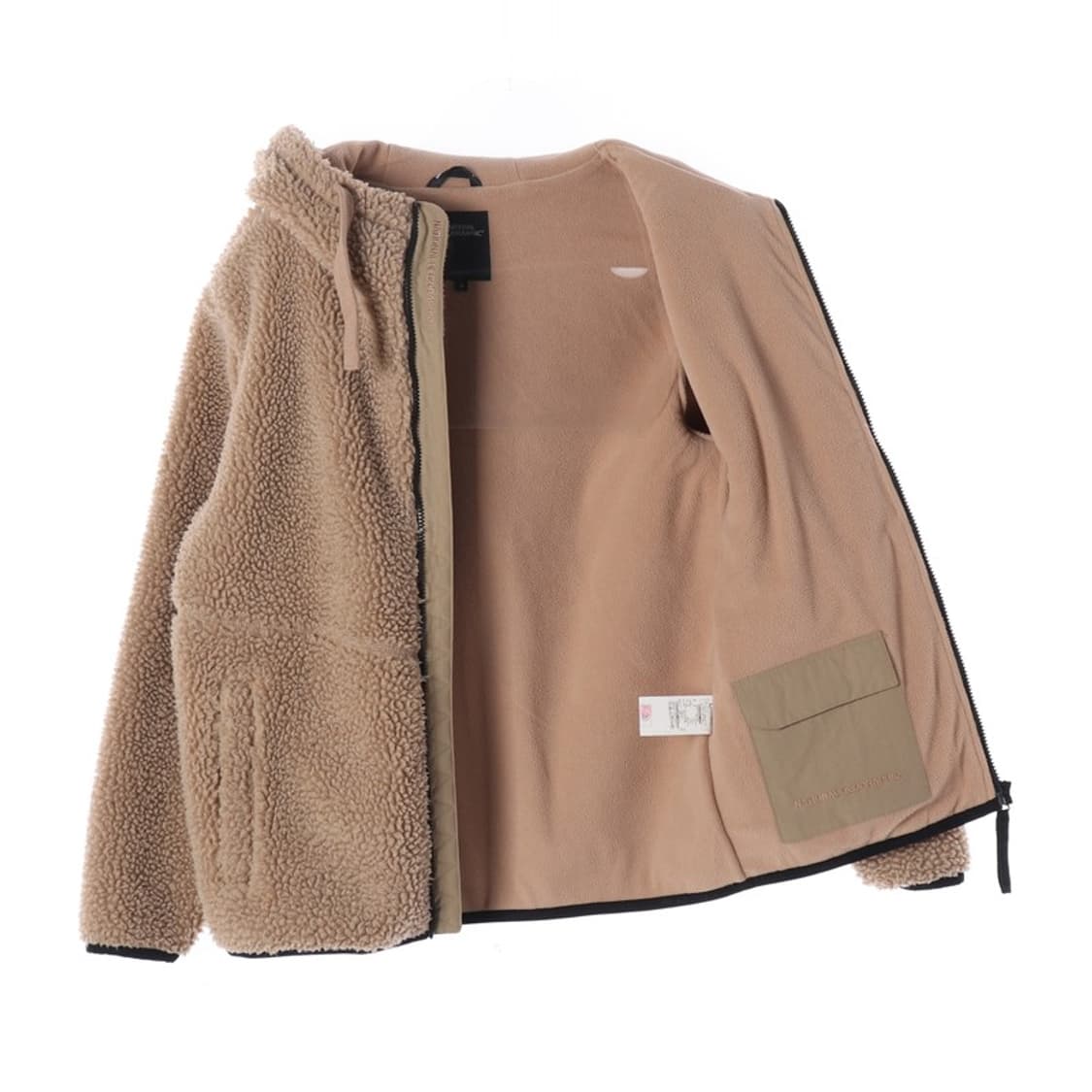 내셔널지오그래픽 코스토니 뽀글이 플리스 후드 집업 베이지 M 상품이미지2