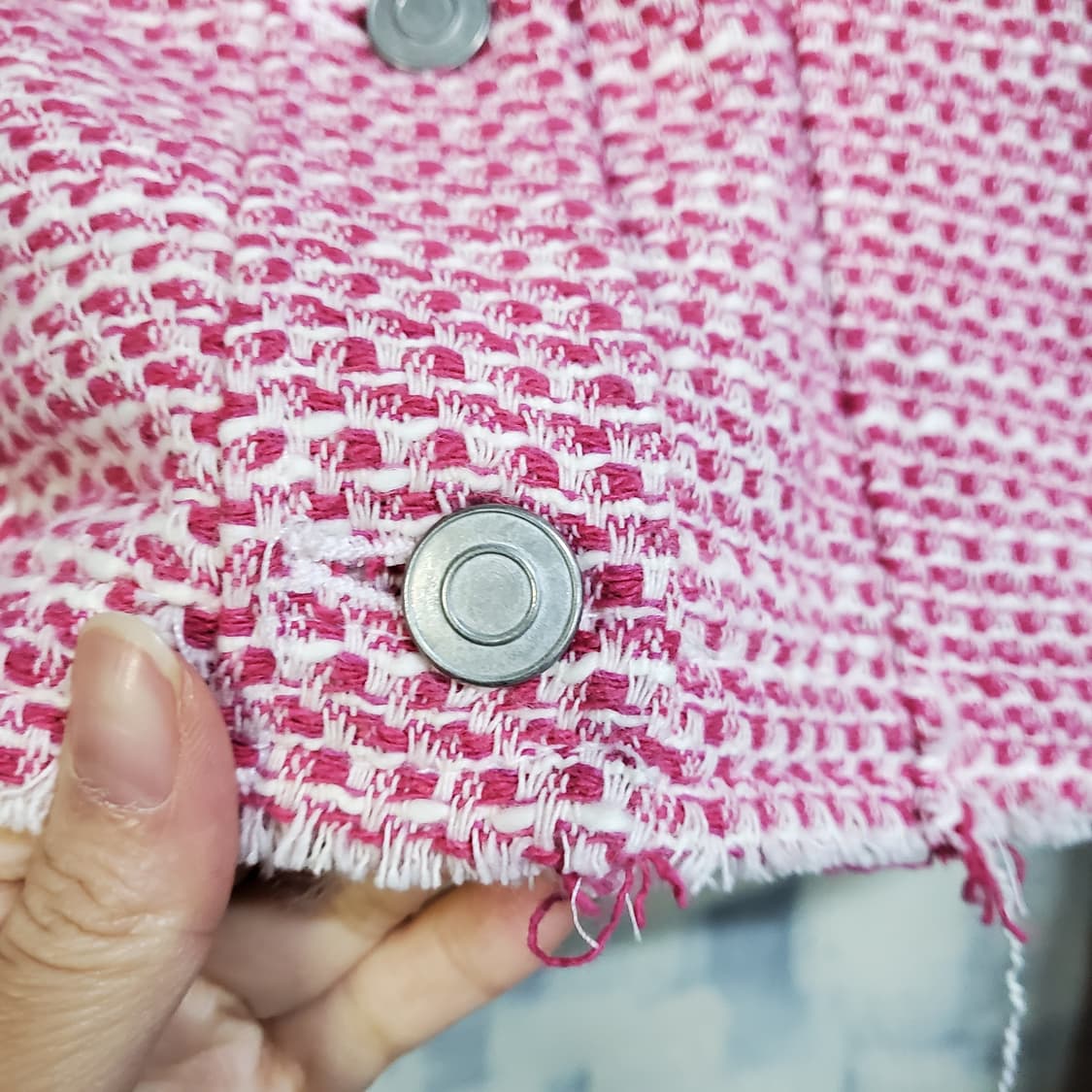 자라 핑크 트위드 크롭 자켓  상품이미지4