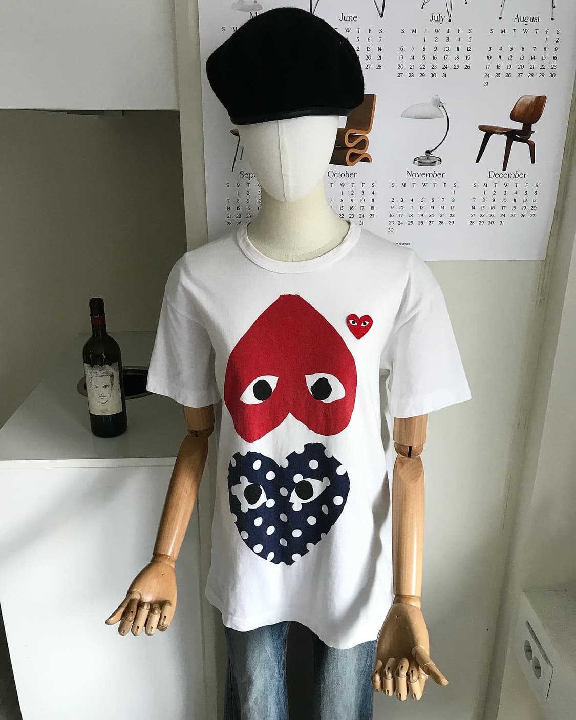 꼼데가르송 플레이 더블 하트 와펜 반팔티 상품이미지5