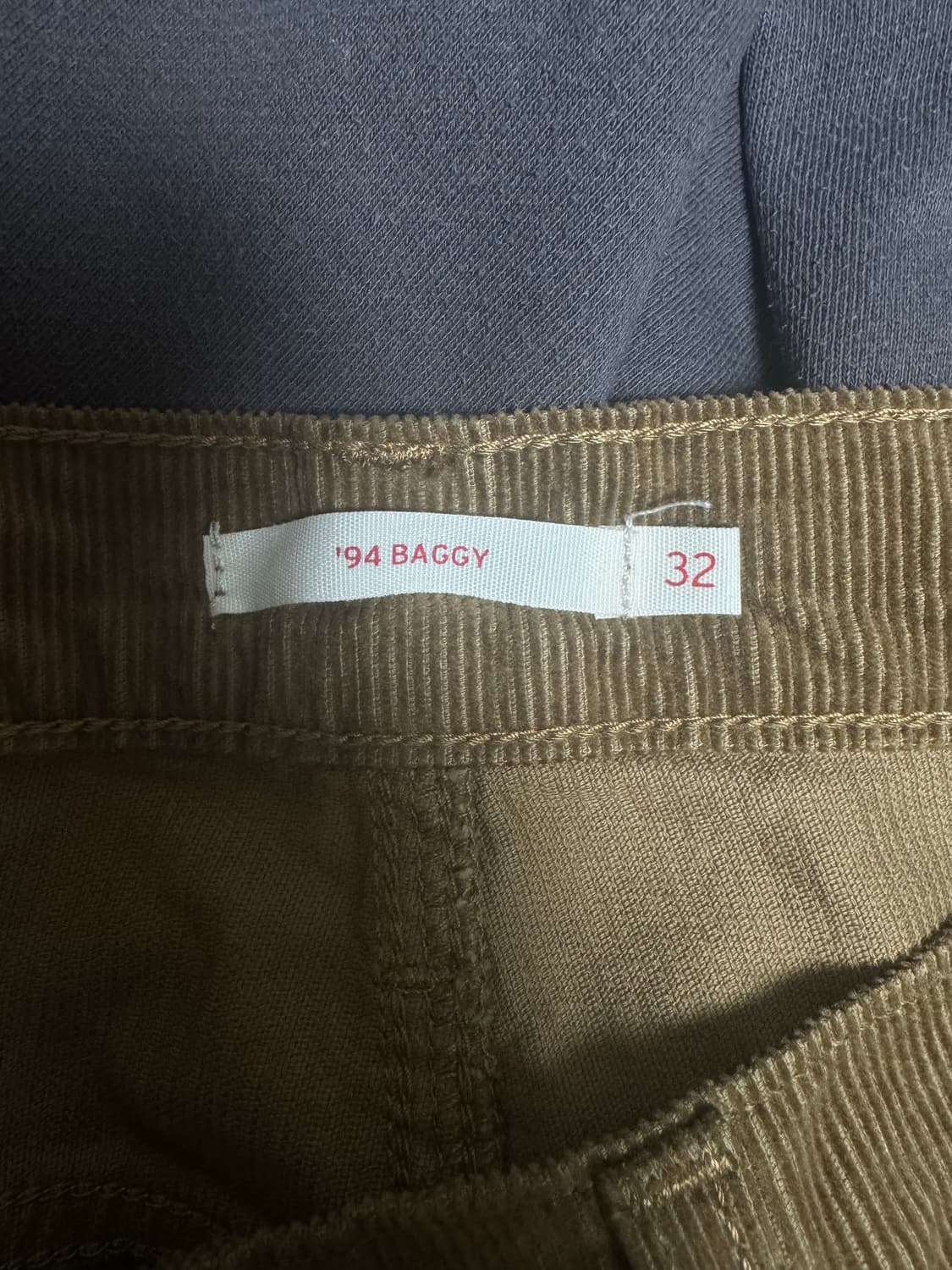 리바이스 코듀로이 브라운 32인치 바지 94 배기진 팬츠 상품이미지3