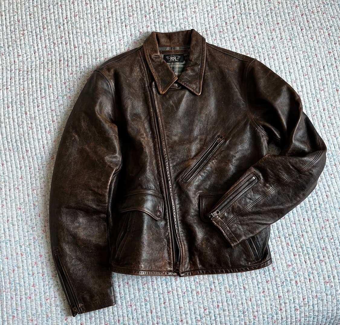 RRL 더블알엘 24ss 더블라이더 딘 모토 레더 가죽 자켓 M 상품이미지2