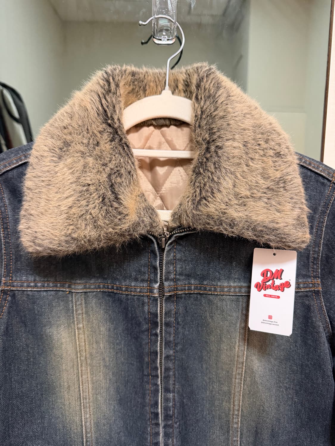 갸루st 빈티지 퍼 데님자켓 상품이미지2