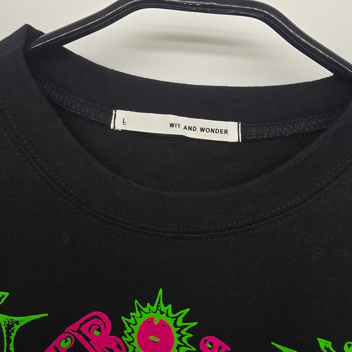 블랙 프린팅 티셔츠 L (미착용) 상품이미지2