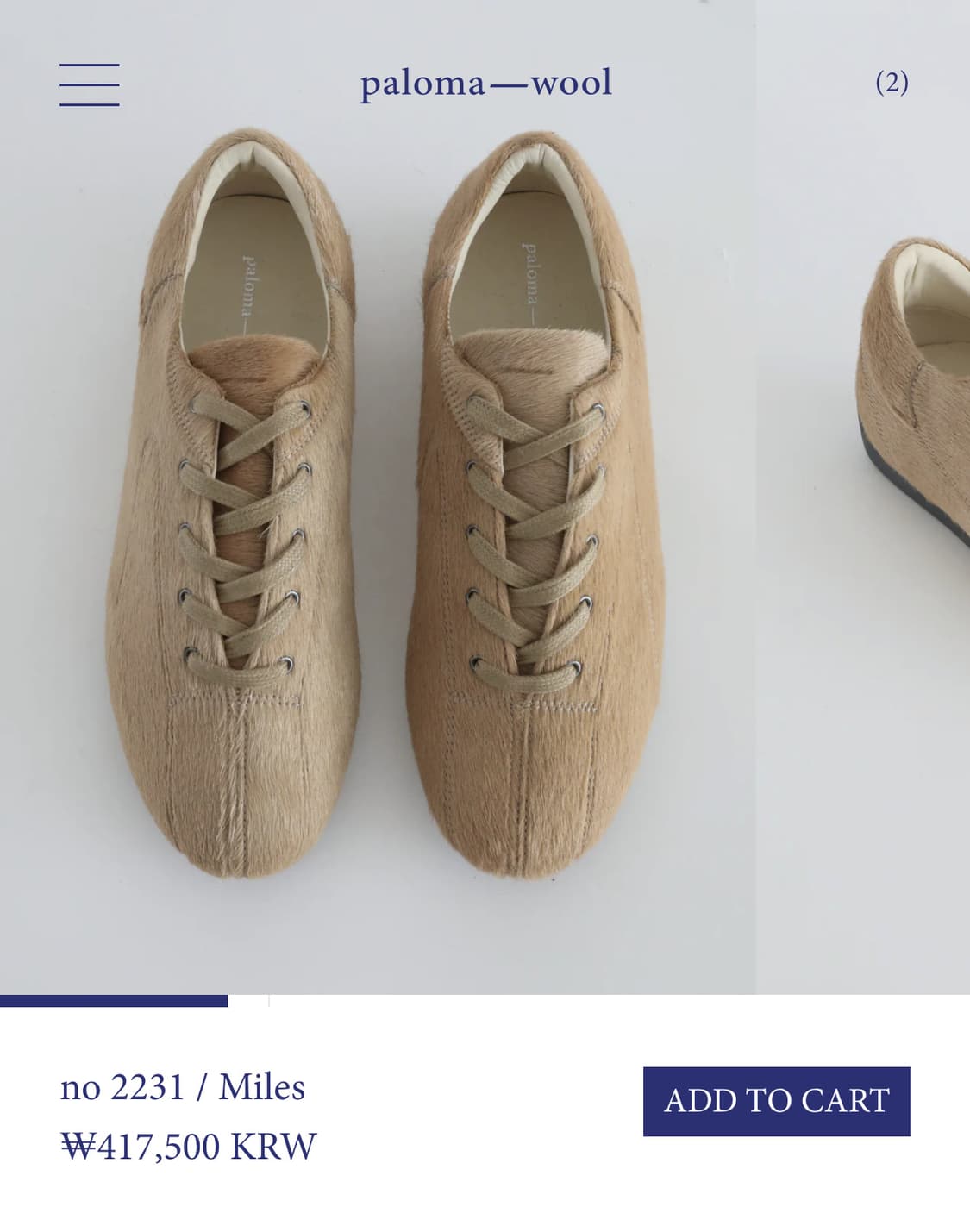 [36,37,38]팔로마울 Miles 헤어리 스니커즈/베이지 상품이미지5