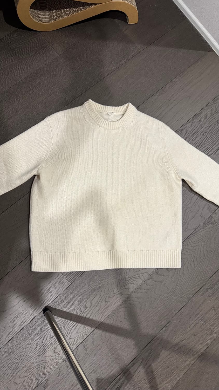 아르켓 헤비 니트 라운드 아이보리 울 스웨터 L 팝니다 상품이미지1