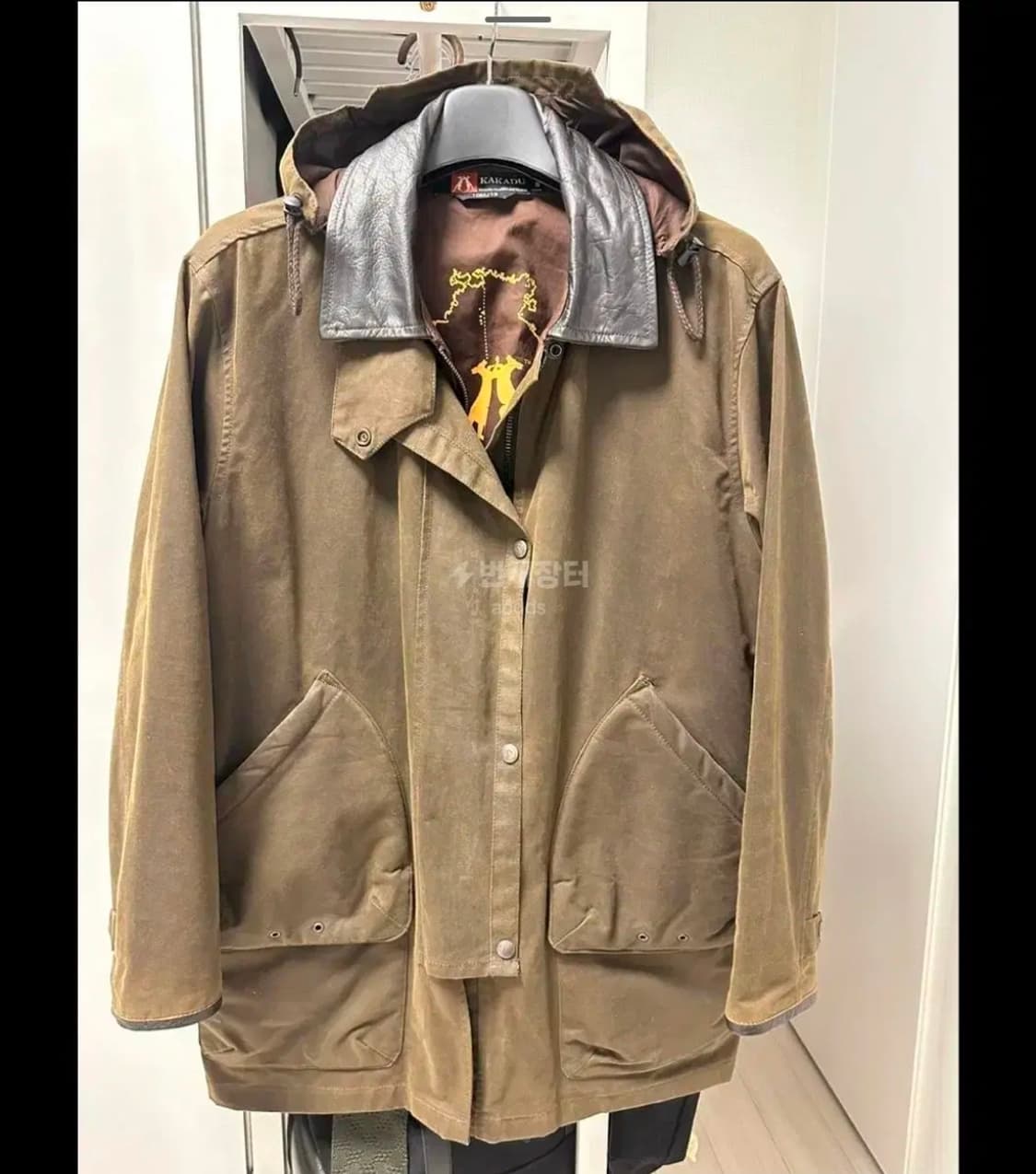 카카두 가죽카라 왁스자켓 바버자켓(S, 실사이즈 105) 상품이미지1