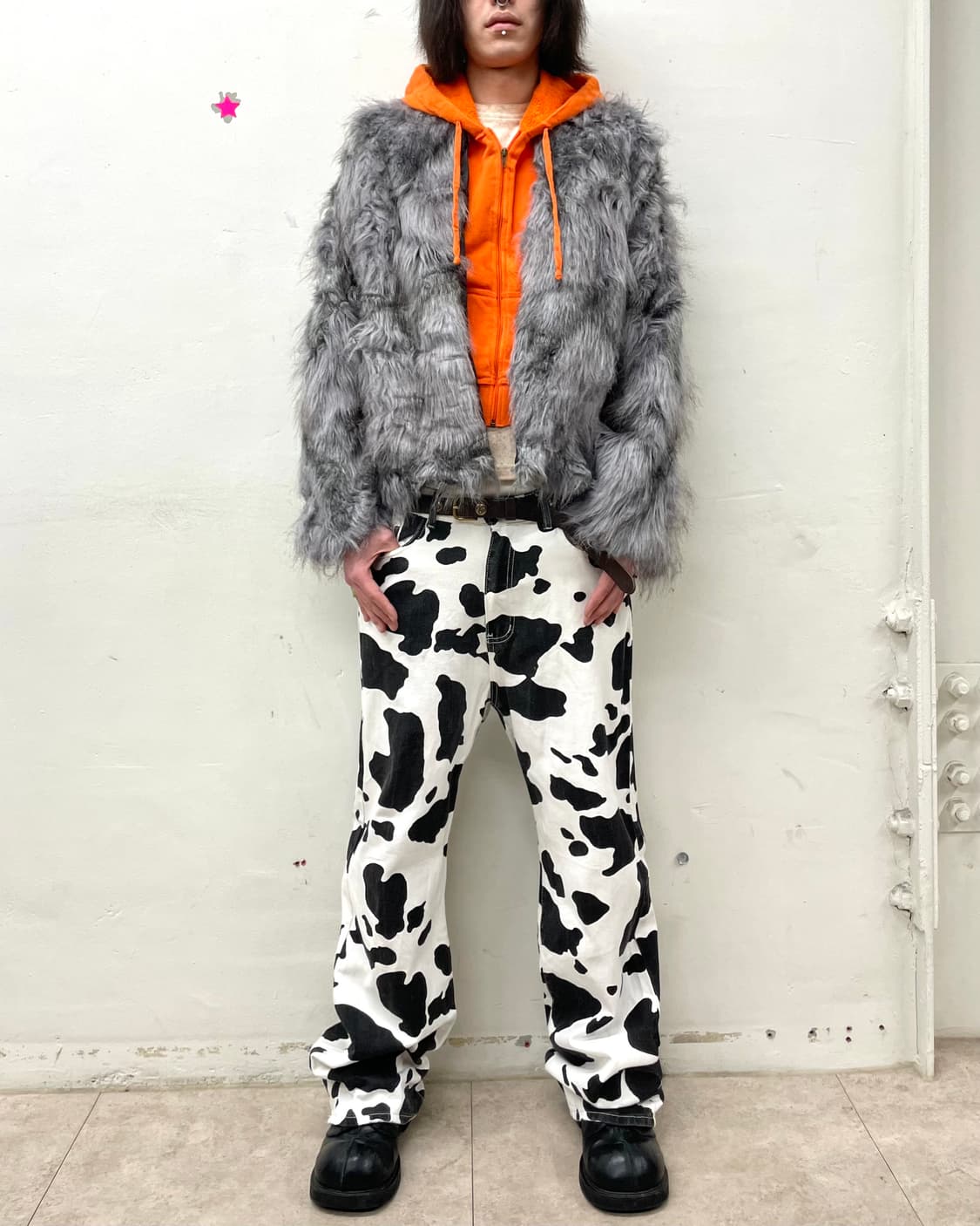 Grey Big Fur Jacket  상품이미지3
