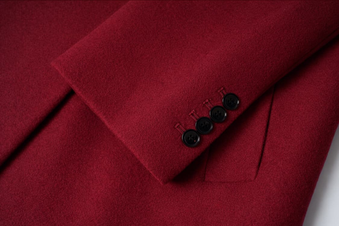 남자 세미오버핏 울 더블 브레스티드 롱 코트 (버건디) 105(XL) 상품이미지7