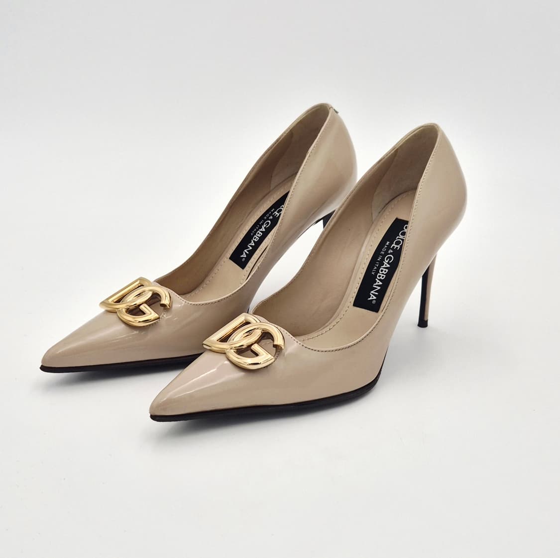돌체앤가바나 DG 로고 페이던트 펌프스 힐 35.5 베이지 상품이미지1