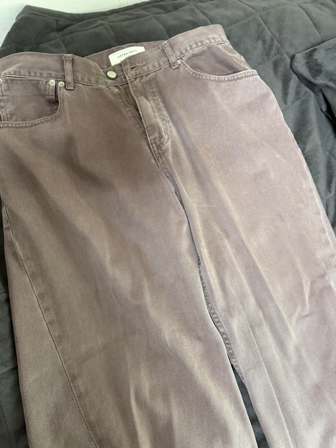 [m] 애프터프레이 와이드 슬래쉬 그레이프 데님 팬츠 상품이미지3