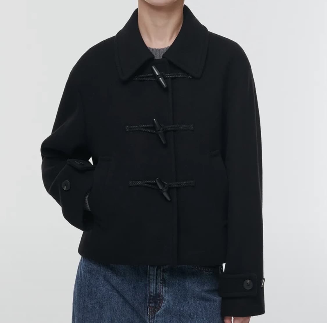 무신사스탠다드 우먼즈 울블렌드 더플 쇼트 코트L 떡볶이코트 상품이미지1