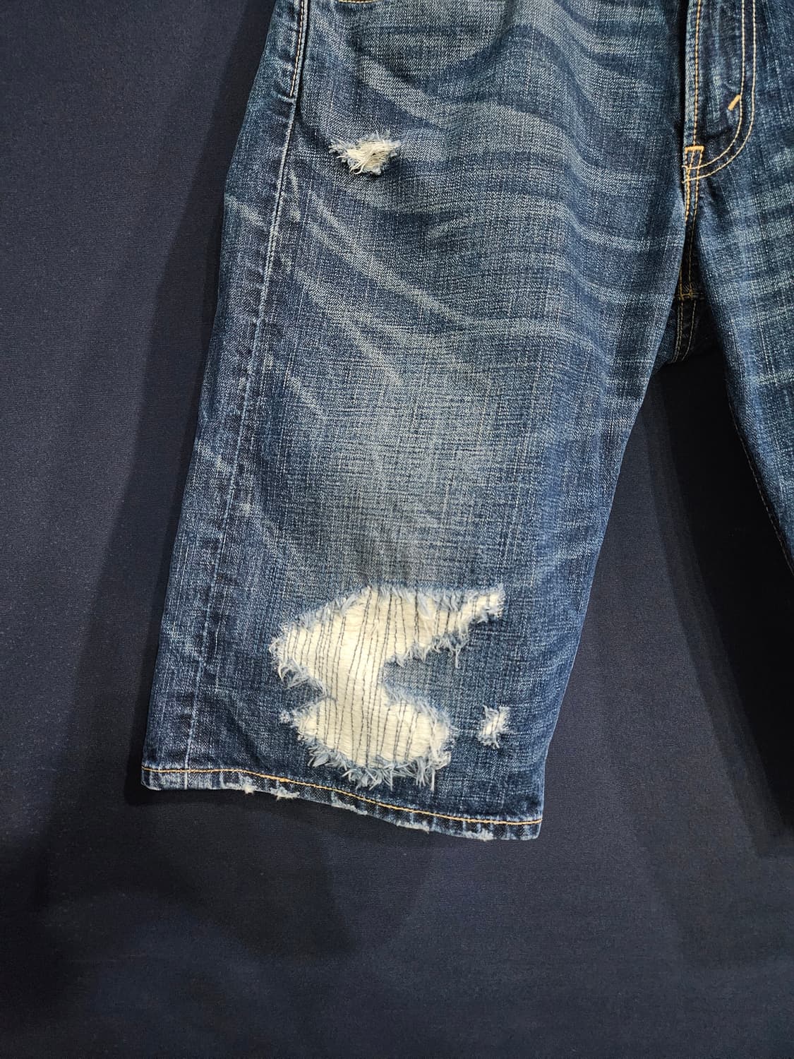 리바이스 503 블루 남성 허리 32 빈티지 데님 반바지  상품이미지5