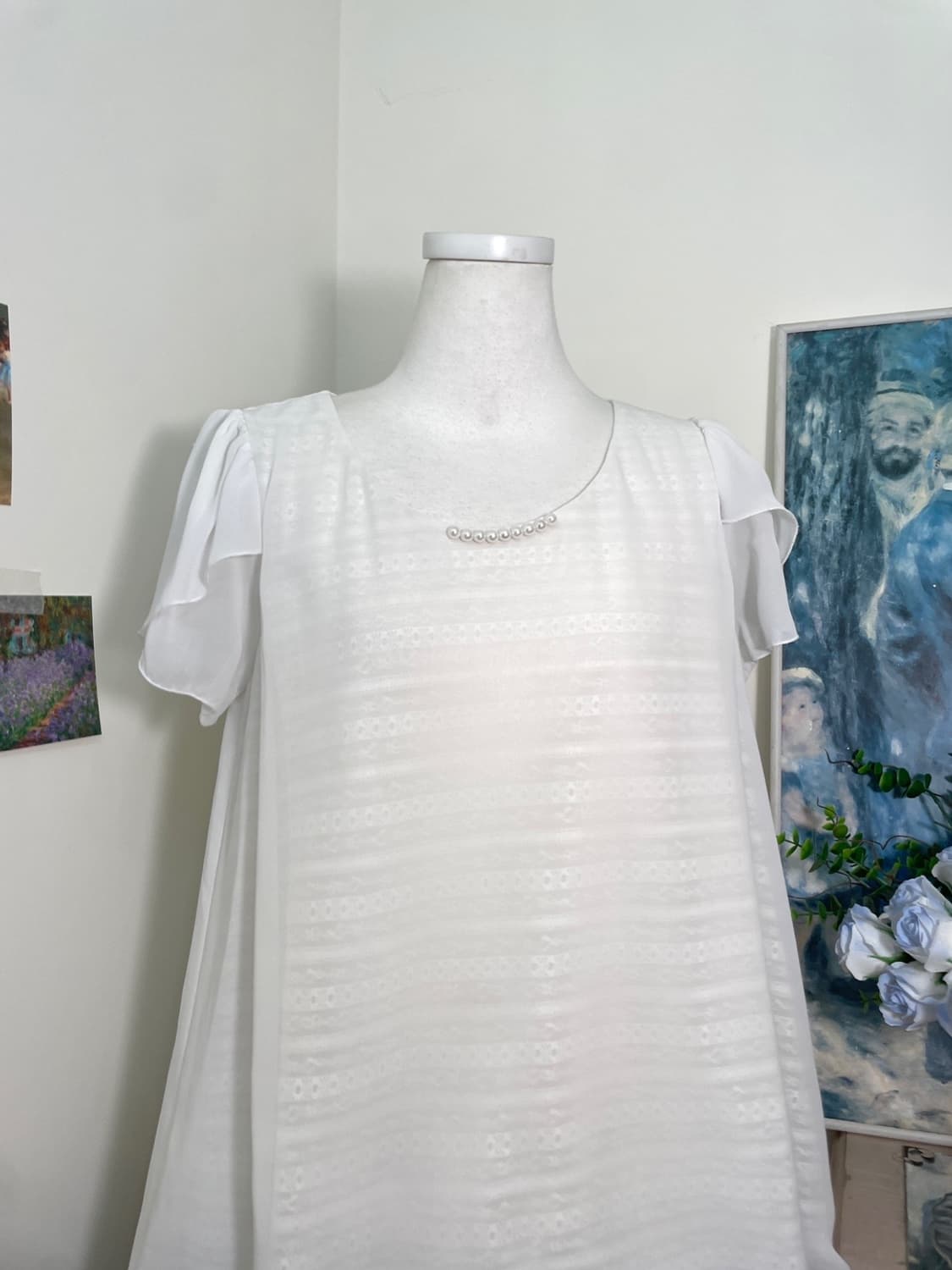 white inner lace ruffle sleeve blouse 상품이미지5