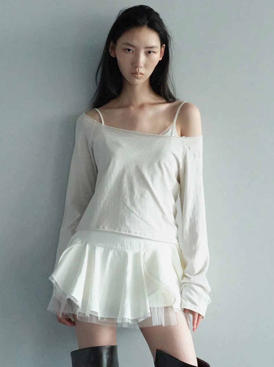 세릭RAW CUT BOAT NECK TOP / IVORY 상품이미지1