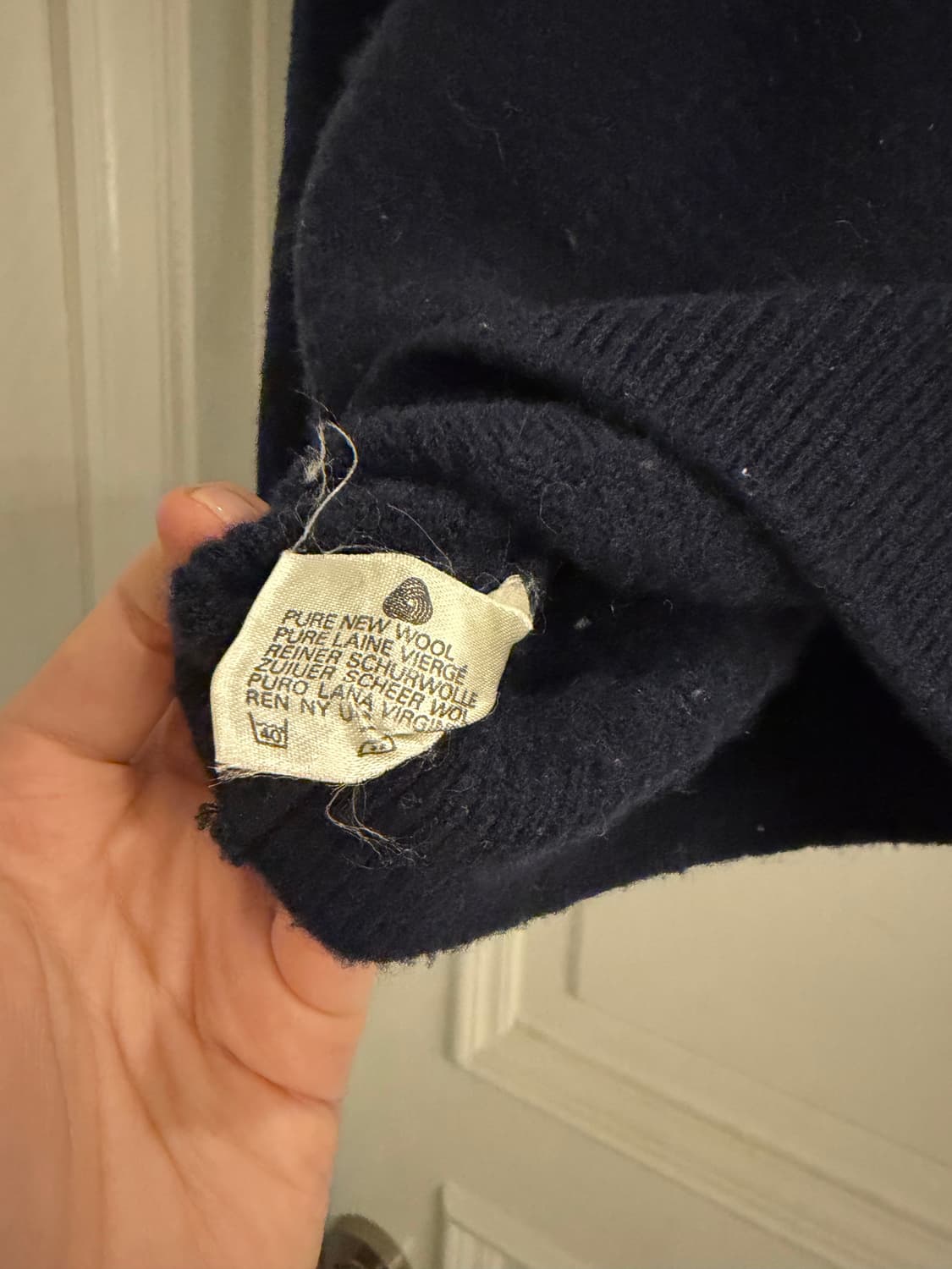 램스울 네이비 니트 가디건 상품이미지4