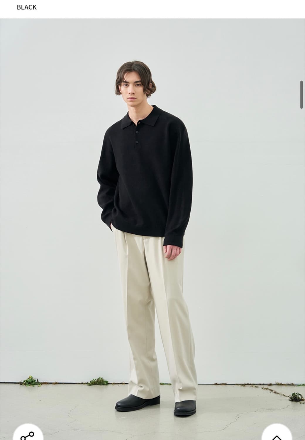 (새상품)(XL) 드로우핏 울 PBT 하프 카라 니트 [BLACK] 판매 상품이미지4