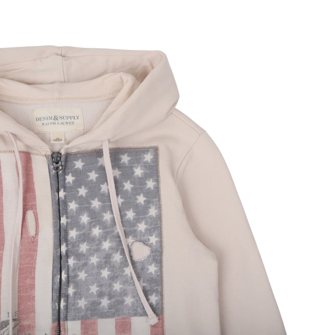데님앤서플라이 아이보리 usa 플래그 후드집업 상품이미지3