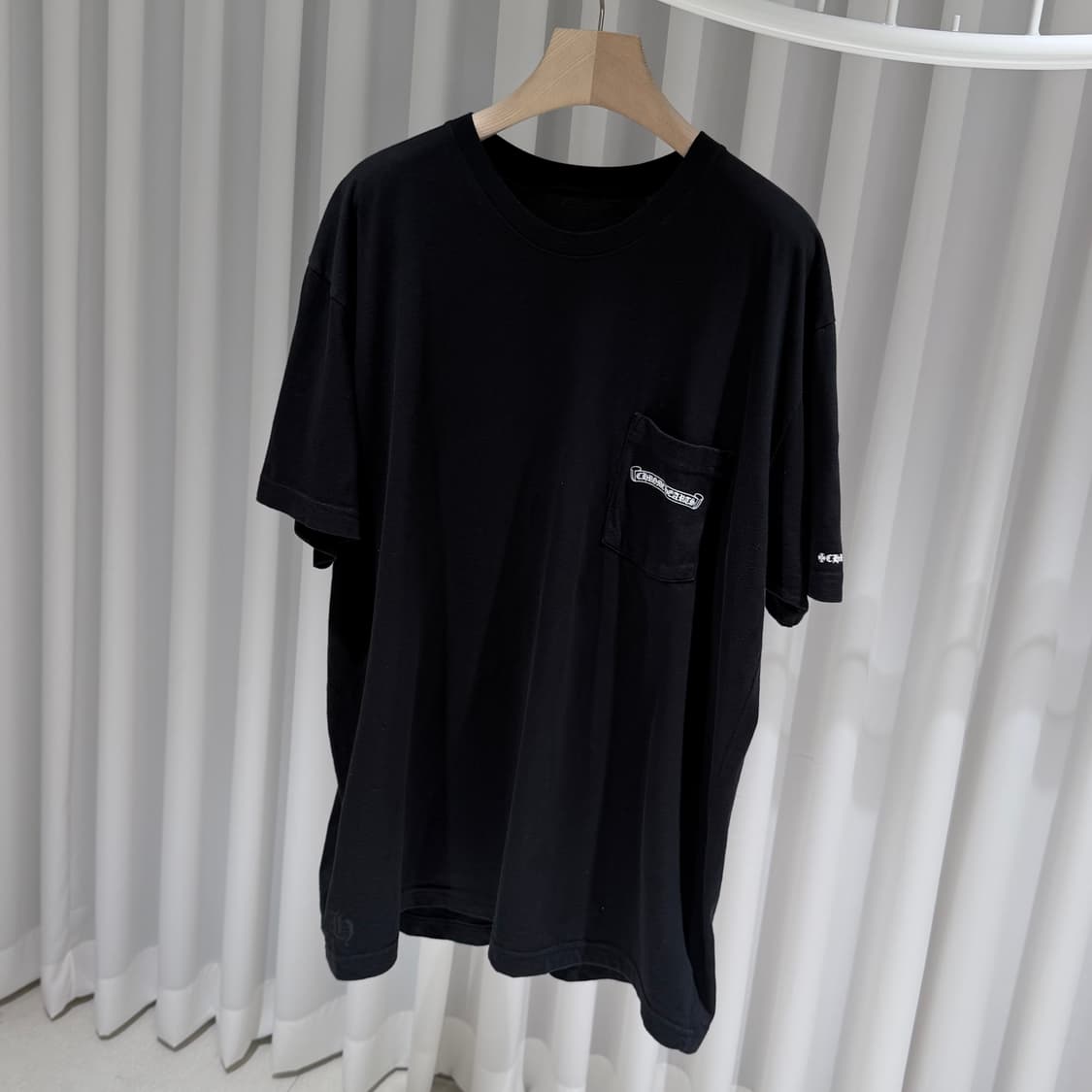 (A+/XXL) / 크롬하츠 스크롤 로고 반팔 티셔츠 블랙 상품이미지3