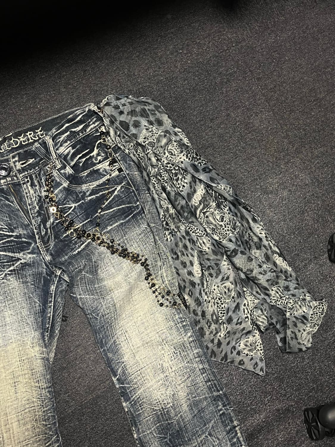 Punk leopard Grey scarf 상품이미지1
