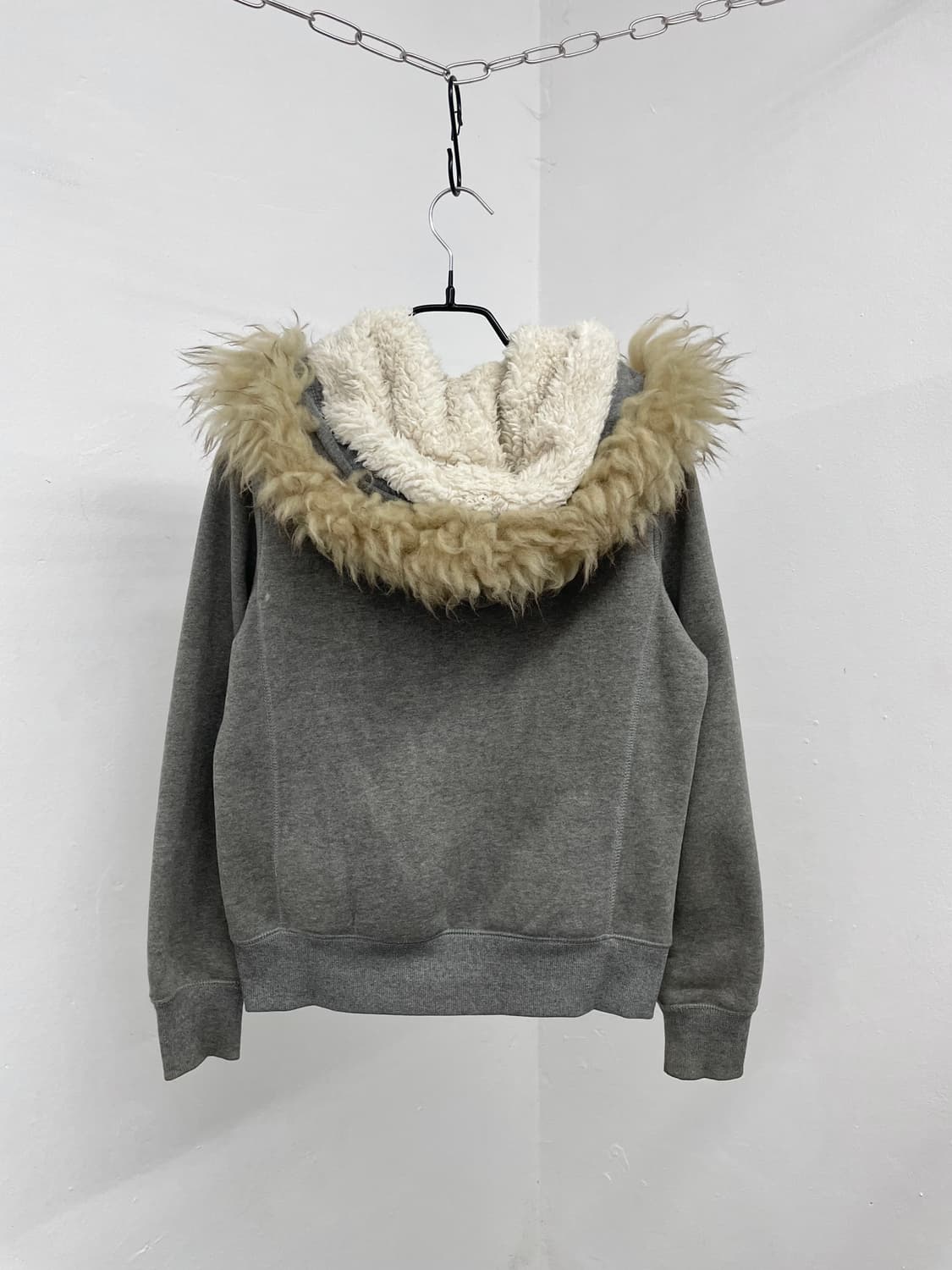 그레이 레터링 울프죠 후드집업 상품이미지8