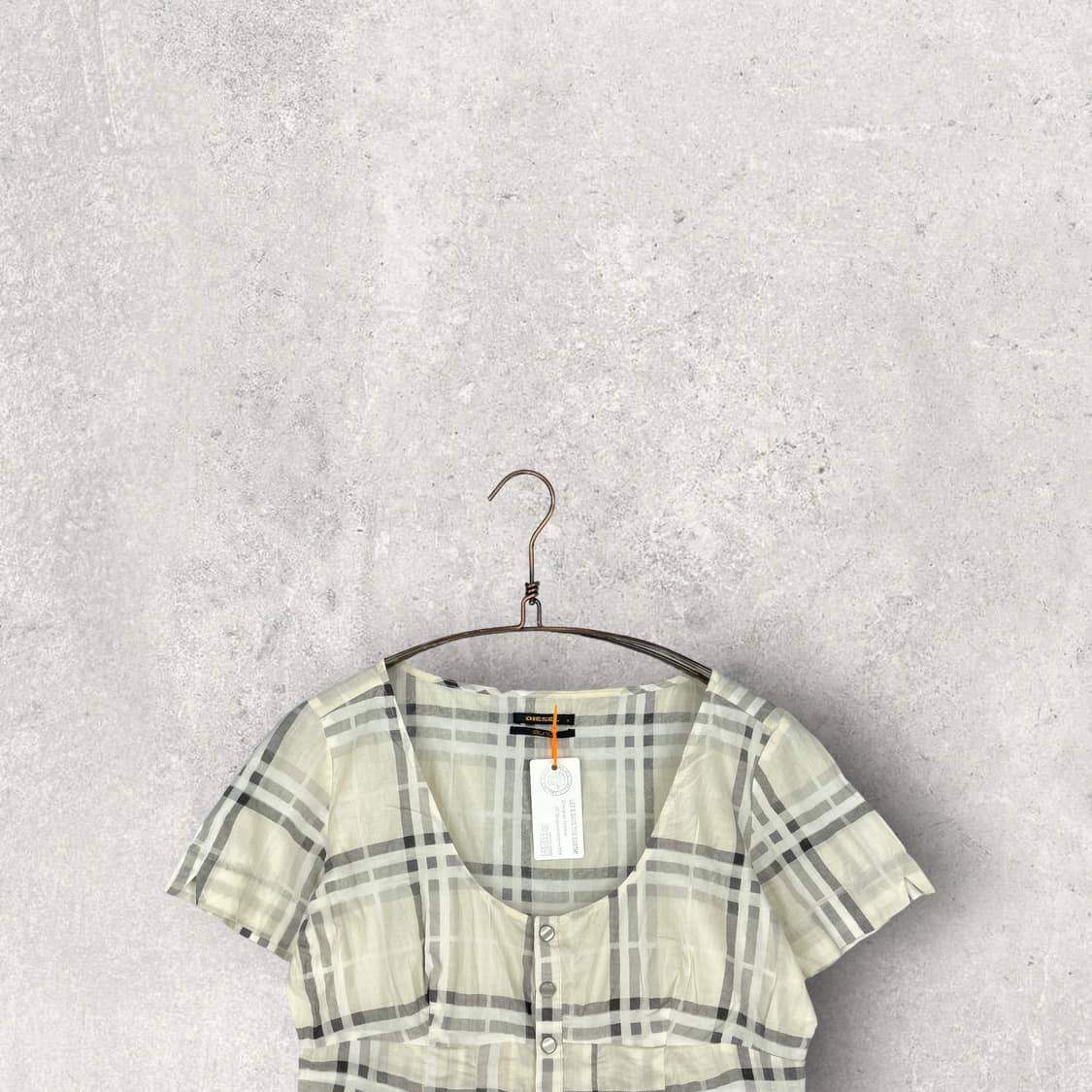 디젤 체크 패턴 반팔 상품이미지3