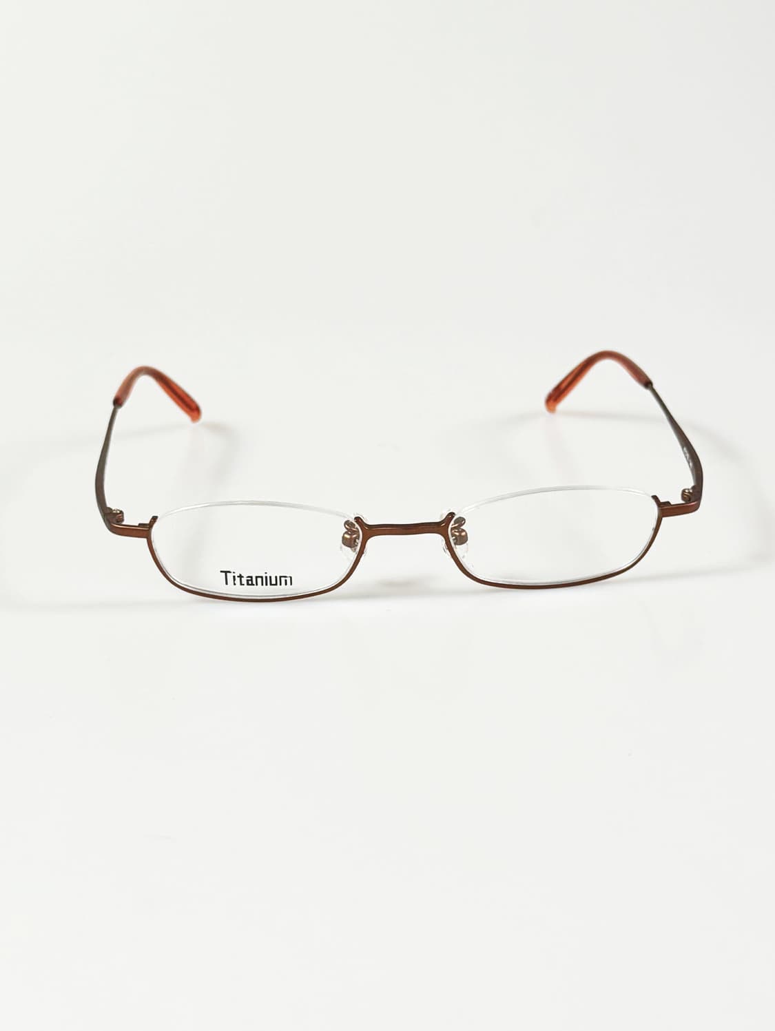 ZOFF 브라운 티타늄 스퀘어 역반무테 메탈 빈티지 안경 상품이미지2