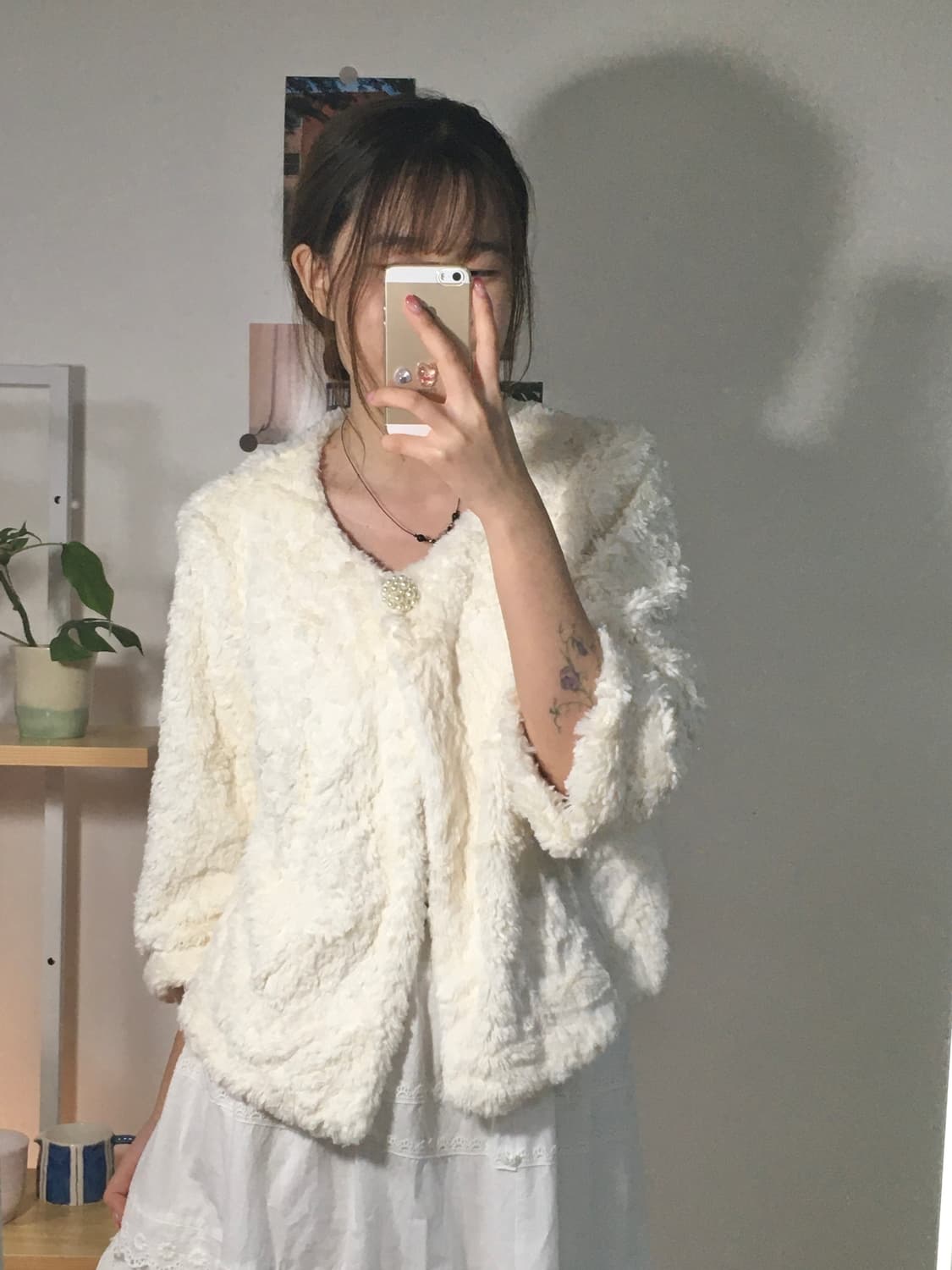 화이트 퍼 자켓 상품이미지2