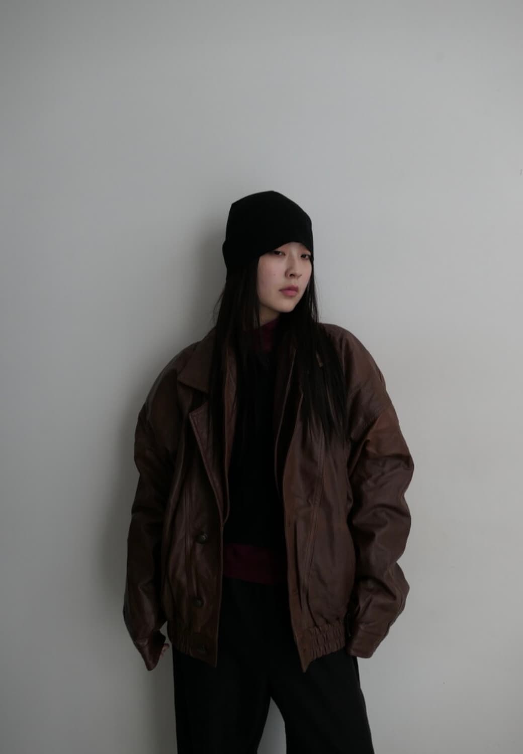 빈티지 브라운 레더 자켓 상품이미지3