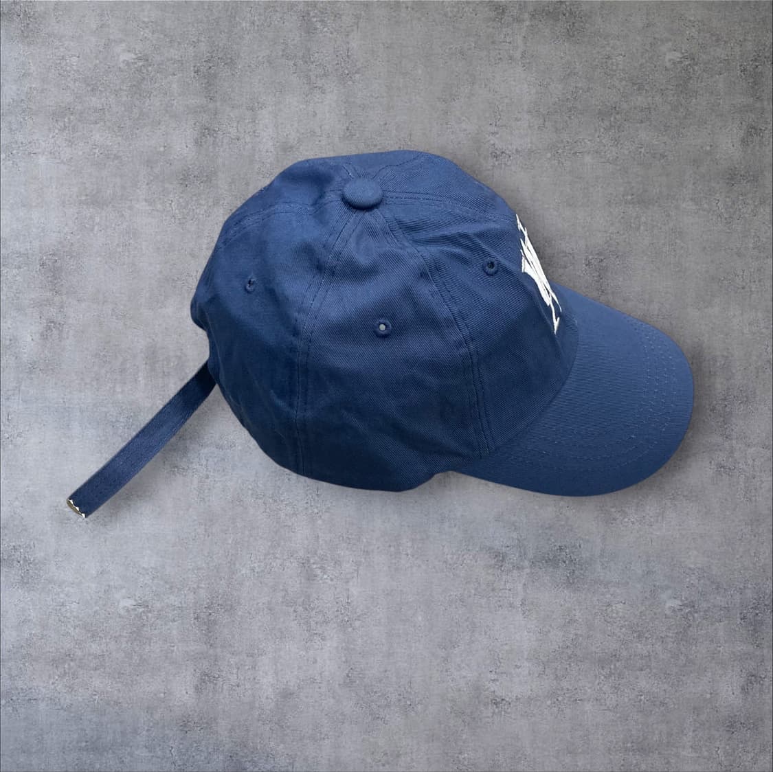 우알롱 블루 컬러 베이직 로고 볼캡 상품이미지3