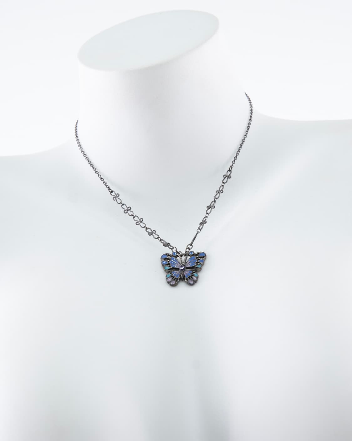 Anna sui 블루 에메랄드 버터플라이 목걸이 상품이미지4