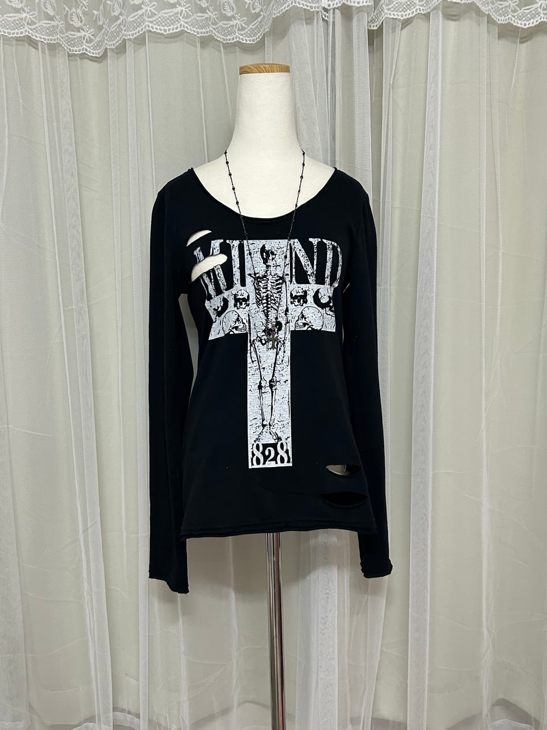 Park girl 펑크 그런지 데미지 롱슬리브 고스고딕 상품이미지1