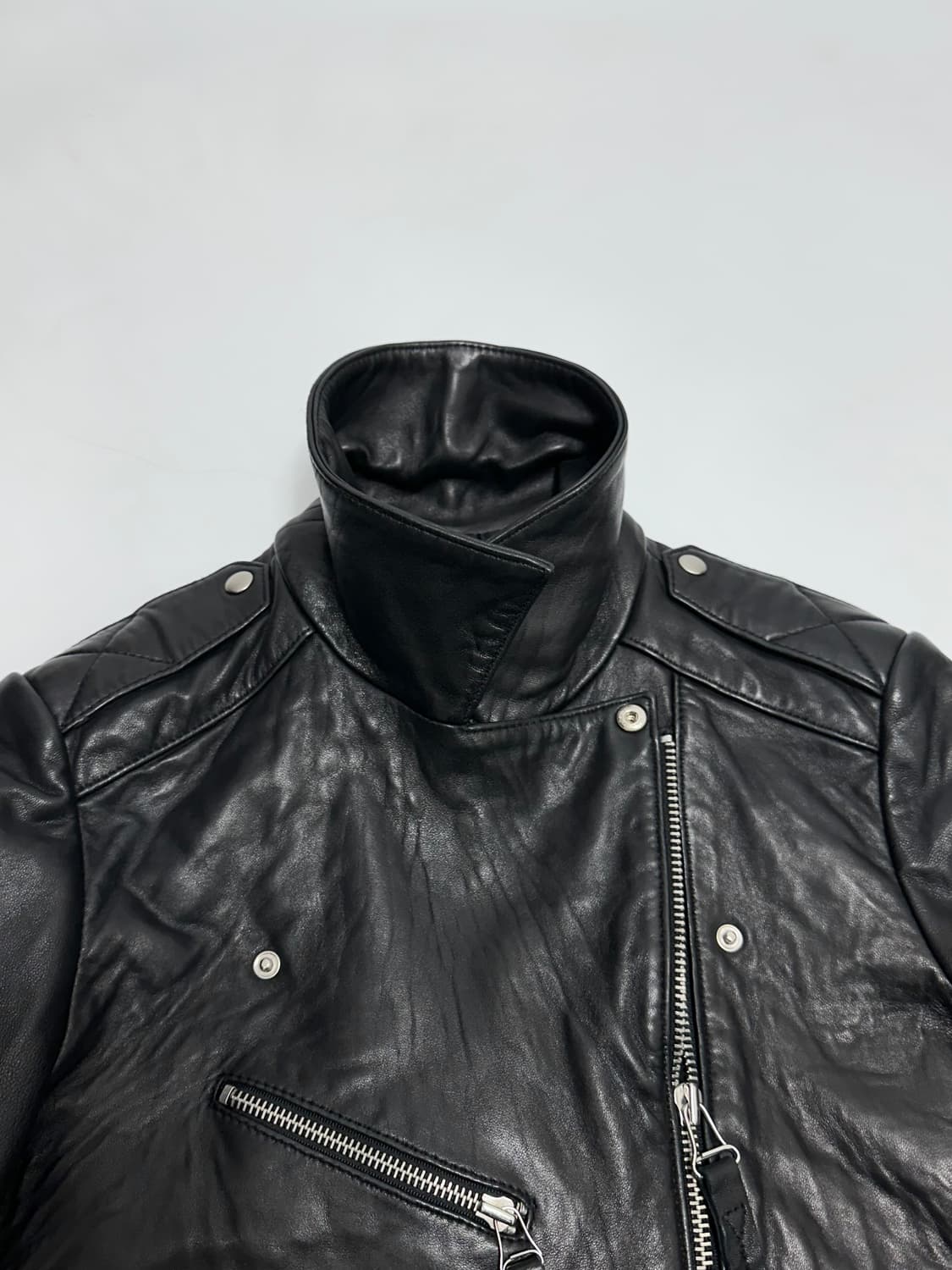 GLEIGH 양가죽 라이더 자켓 여자 레더 상품이미지4