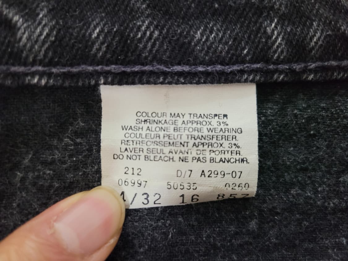 34인치 리바이스 535 빈티지 오버핏 청바지 힙합 올드스쿨 흑청 상품이미지4