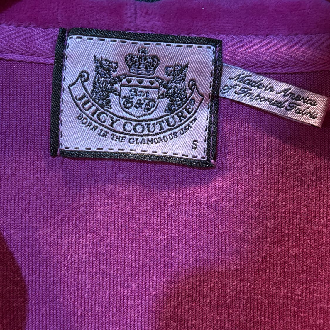 쥬시 꾸뛰르 핫핑크 벨벳 후드집업 상품이미지4