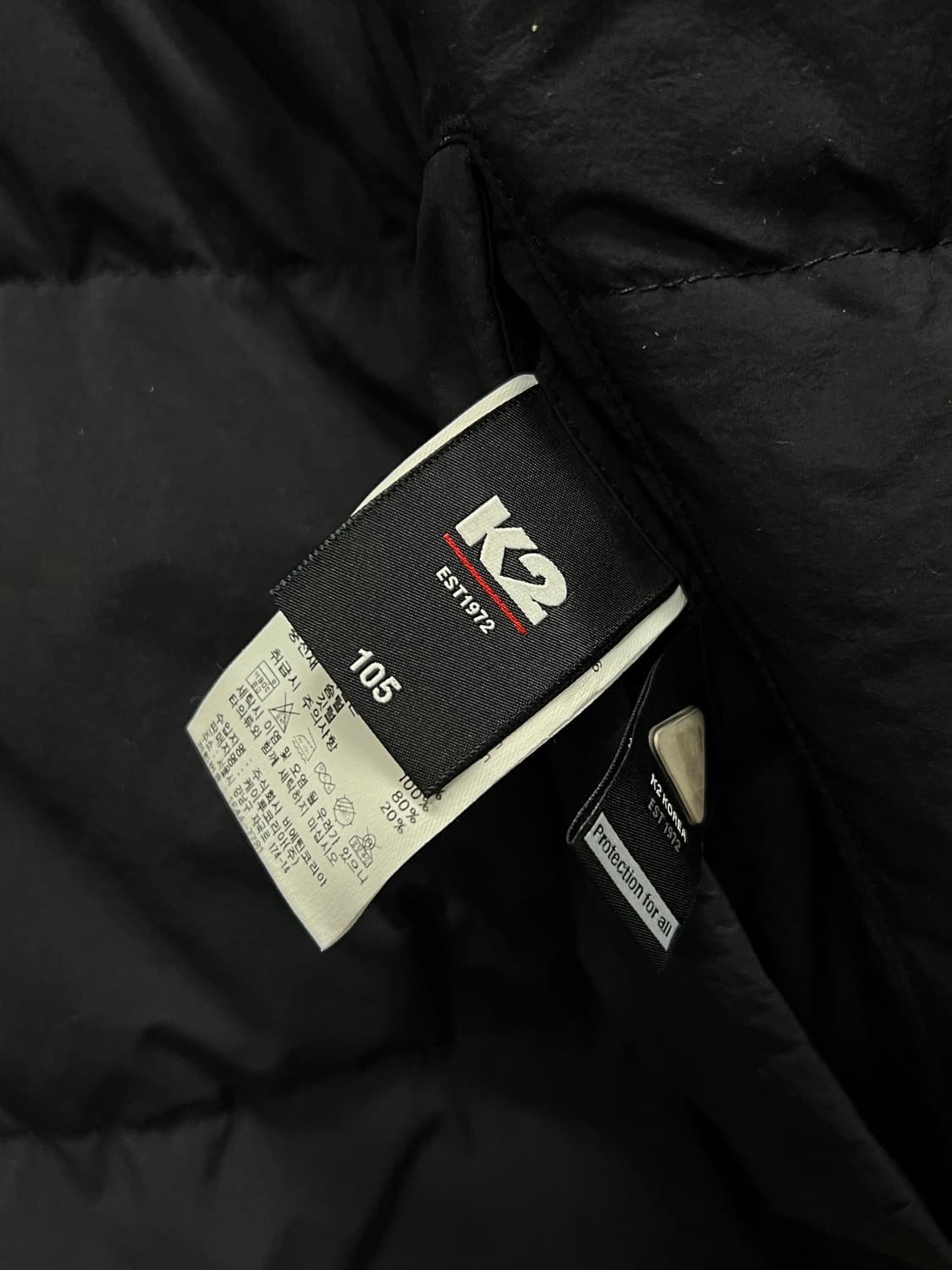 (XL) K2 비숑 셰르파 양털 리버시블 구스다운 자켓 아이보리/블랙 상품이미지4