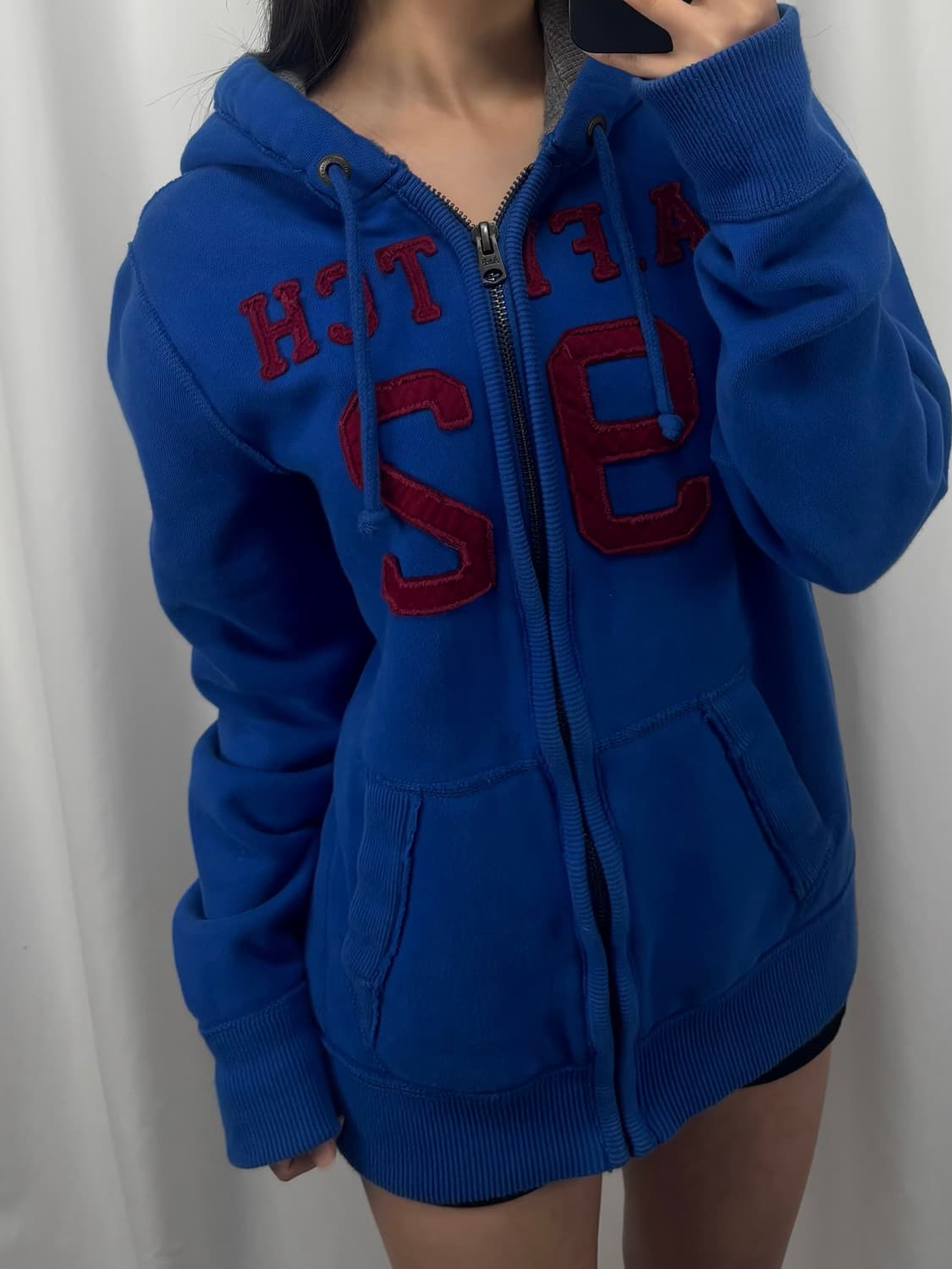 아베크롬비 로고 블루 후드집업 상품이미지2