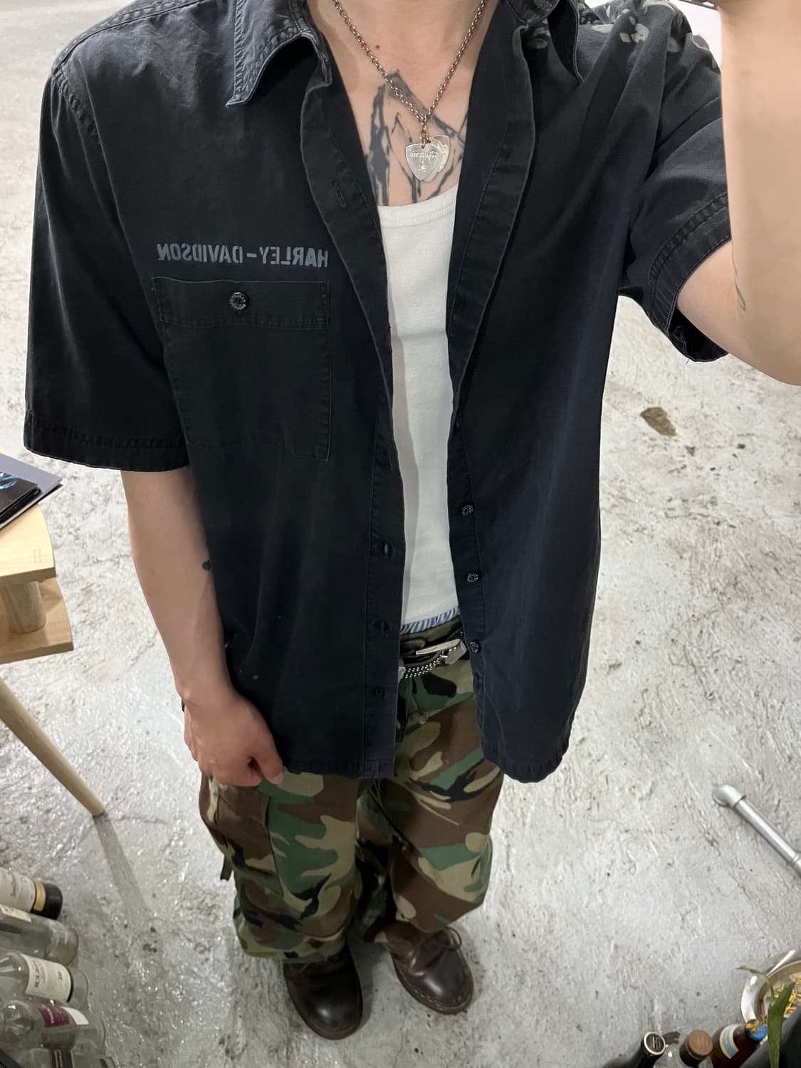 Harley Davidson work half shirt 상품이미지3