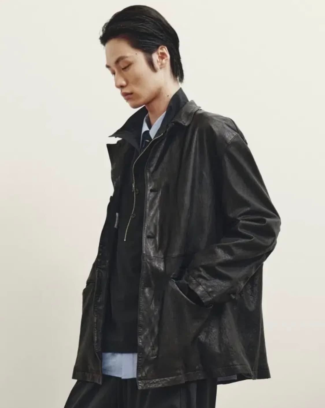 (구매)youth 워시드 레더자켓 s size 상품이미지1