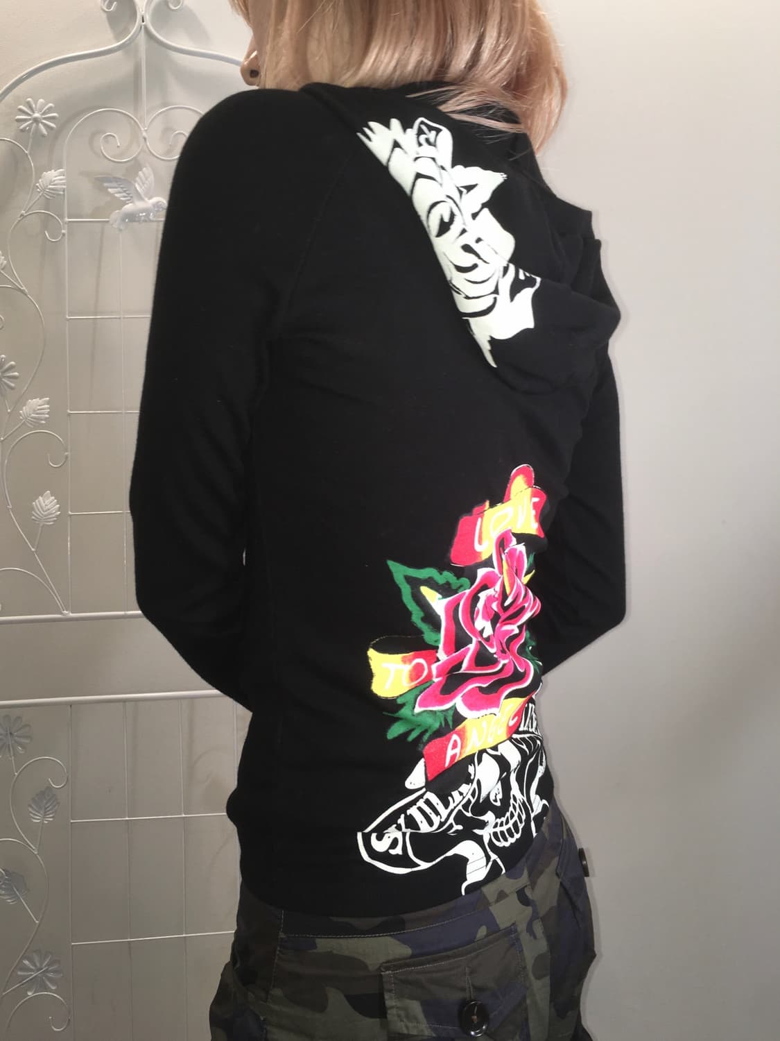 jpn vintage punk rose hood longsleeve 상품이미지5
