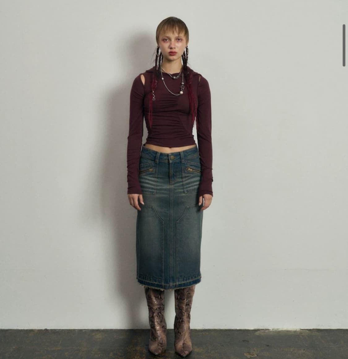 배디 데님 스커트 상품이미지3