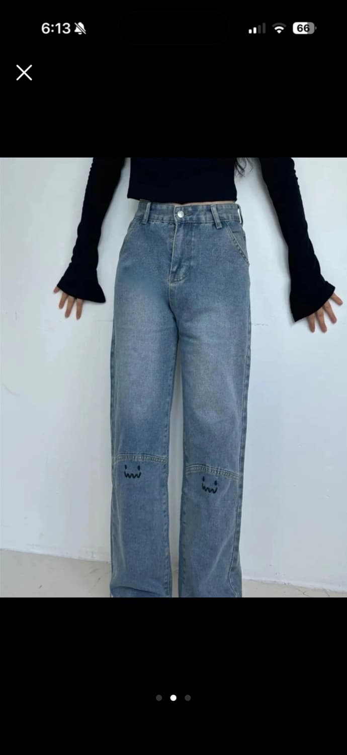 귀여운 무릎포인트 청바지 상품이미지2