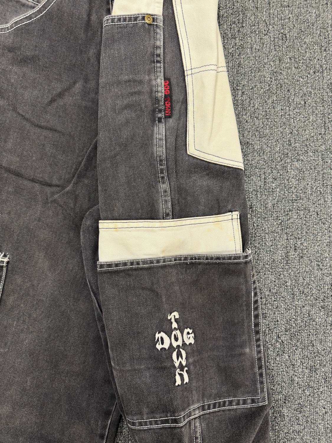 M)도그타운 빈티지 사이드 포켓 흑청 힙합 데님 팬츠 상품이미지3