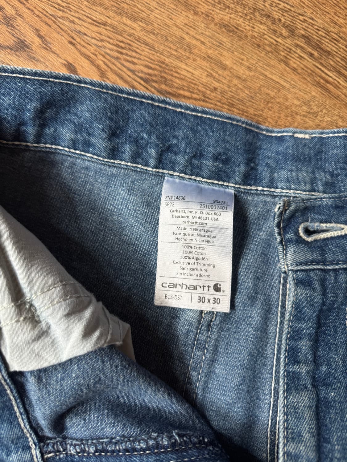 [30]칼하트 USA 빈티지 워싱 싱글니 카펜터 워크 데님 팬츠 상품이미지7
